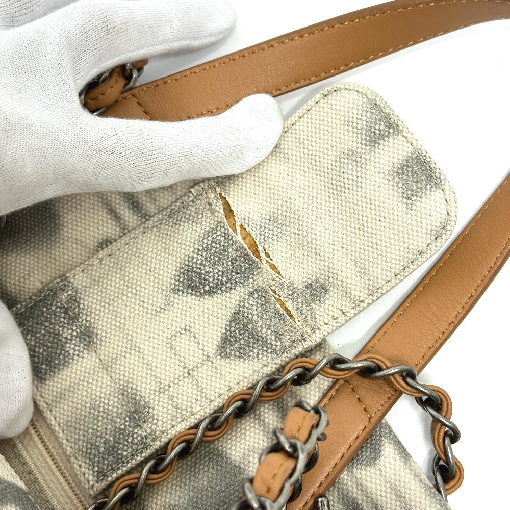 CHANEL Shoulder Bag Canvas / leather beige CC COCO Mark Icon Shopping Tote Women Used Authentic