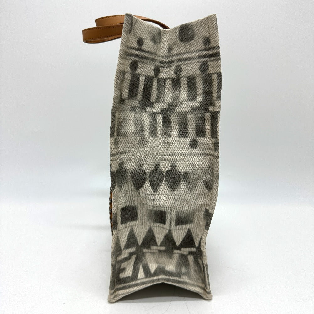 CHANEL Shoulder Bag Canvas / leather beige CC COCO Mark Icon Shopping Tote Women Used Authentic