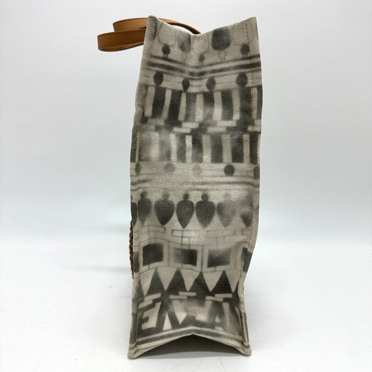 CHANEL Shoulder Bag Canvas / leather beige CC COCO Mark Icon Shopping Tote Women Used Authentic