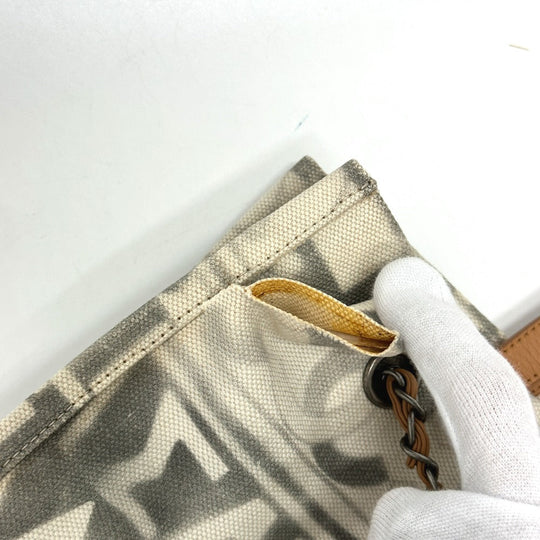 CHANEL Shoulder Bag Canvas / leather beige CC COCO Mark Icon Shopping Tote Women Used Authentic