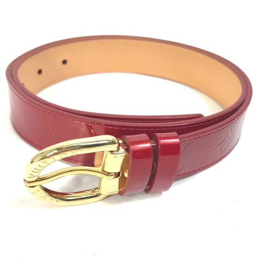 LOUIS VUITTON belt M6980U Monogram Vernis Red Monogram Vernis Saintur Women 80/32 Used Authentic