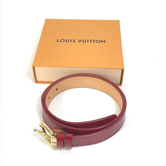 LOUIS VUITTON belt M6980U Monogram Vernis Red Monogram Vernis Saintur Women 80/32 Used Authentic