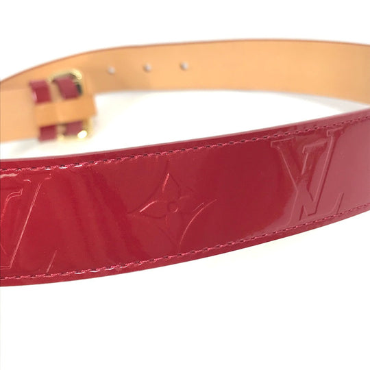 LOUIS VUITTON belt M6980U Monogram Vernis Red Monogram Vernis Saintur Women 80/32 Used Authentic