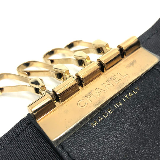 CHANEL Key case Key holder  leather black COCO Mark 4 stations with key ring Women Used Authentic