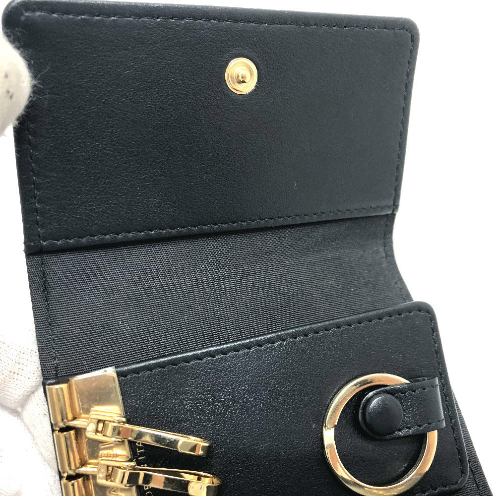 CHANEL Key case Key holder  leather black COCO Mark 4 stations with key ring Women Used Authentic