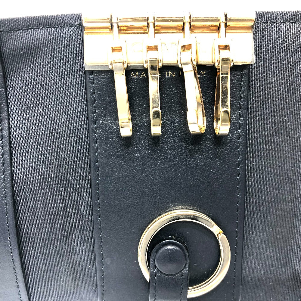 CHANEL Key case Key holder  leather black COCO Mark 4 stations with key ring Women Used Authentic
