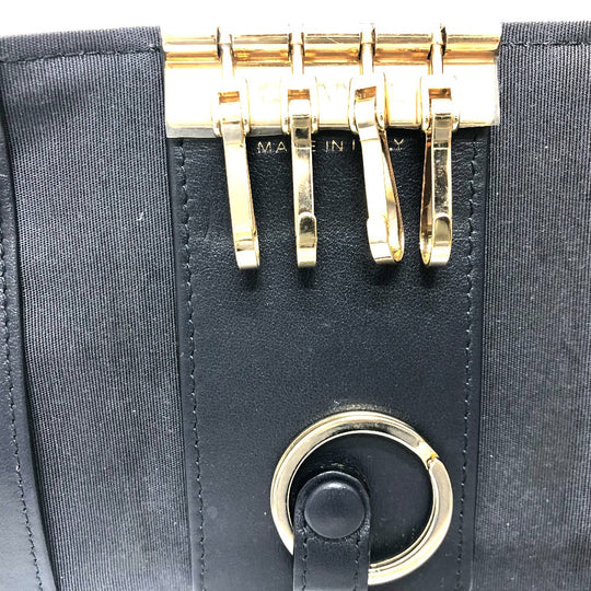 CHANEL Key case Key holder  leather black COCO Mark 4 stations with key ring Women Used Authentic