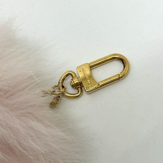 LOUIS VUITTON charm M67371 fur pink Fluffy Fuzzy bubble Women Used Authentic