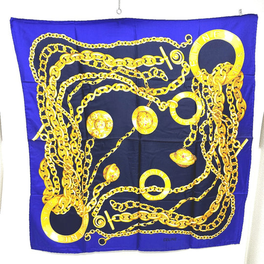 CELINE scarf silk purple Jewelry motif Women Used Authentic