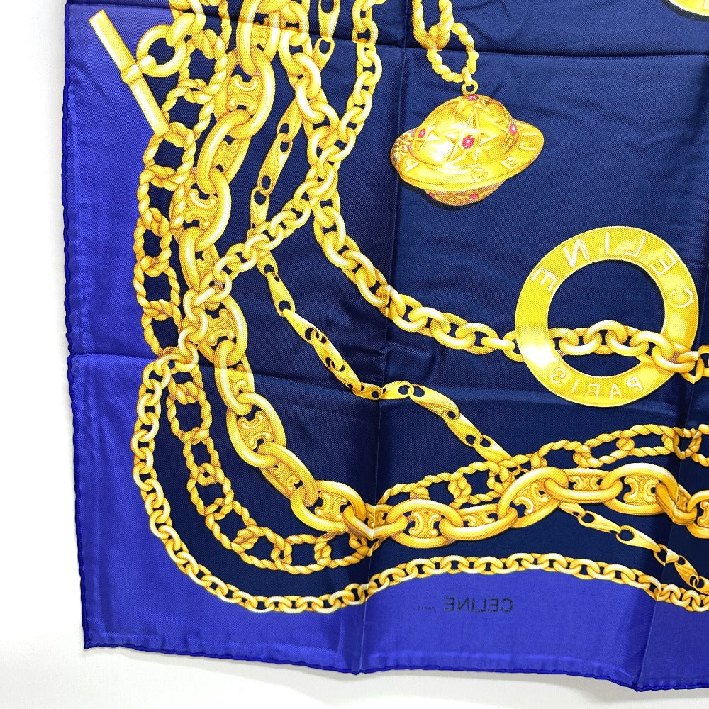 CELINE scarf silk purple Jewelry motif Women Used Authentic