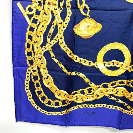 CELINE scarf silk purple Jewelry motif Women Used Authentic
