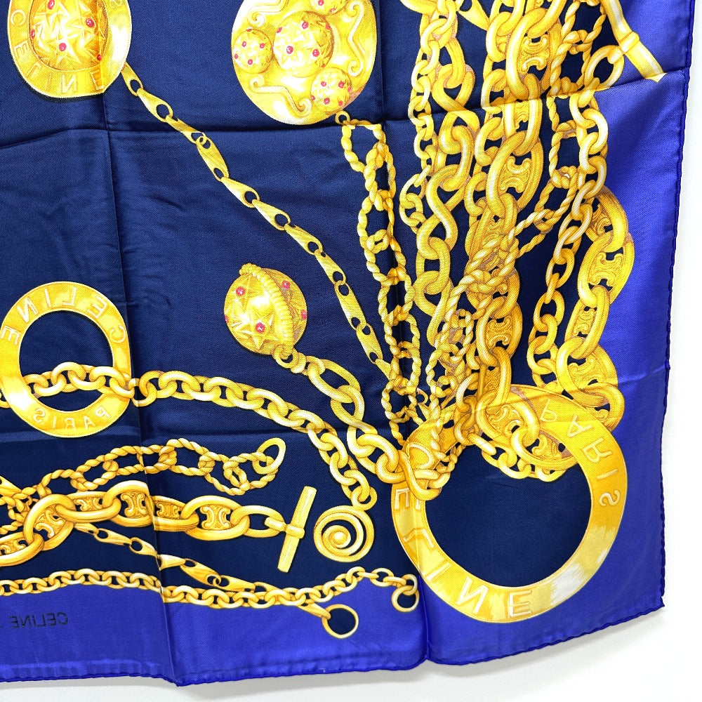 CELINE scarf silk purple Jewelry motif Women Used Authentic