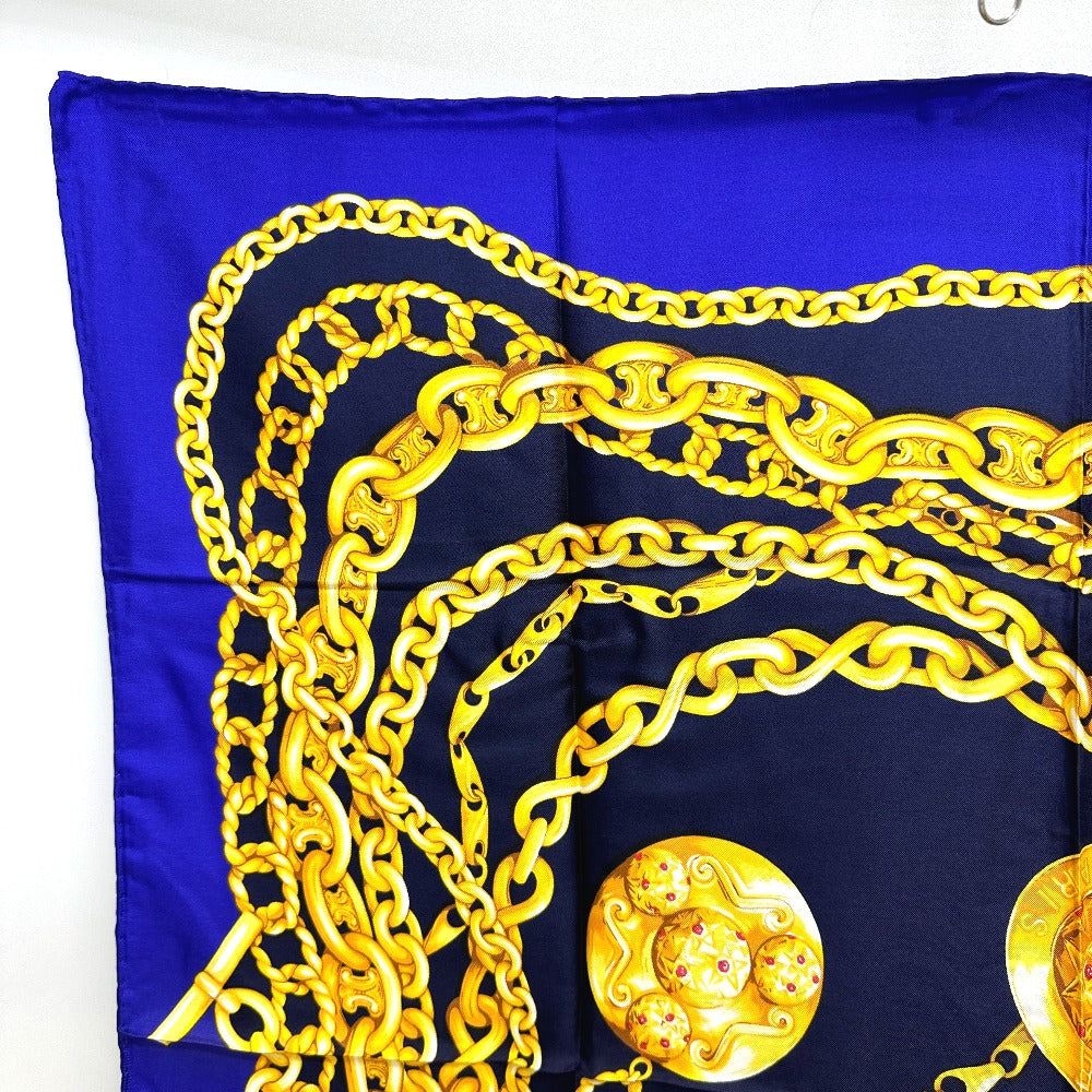 CELINE scarf silk purple Jewelry motif Women Used Authentic