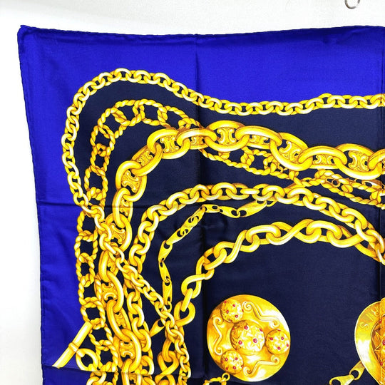 CELINE scarf silk purple Jewelry motif Women Used Authentic