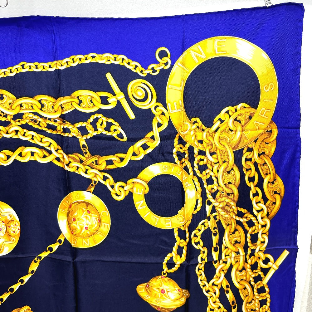 CELINE scarf silk purple Jewelry motif Women Used Authentic