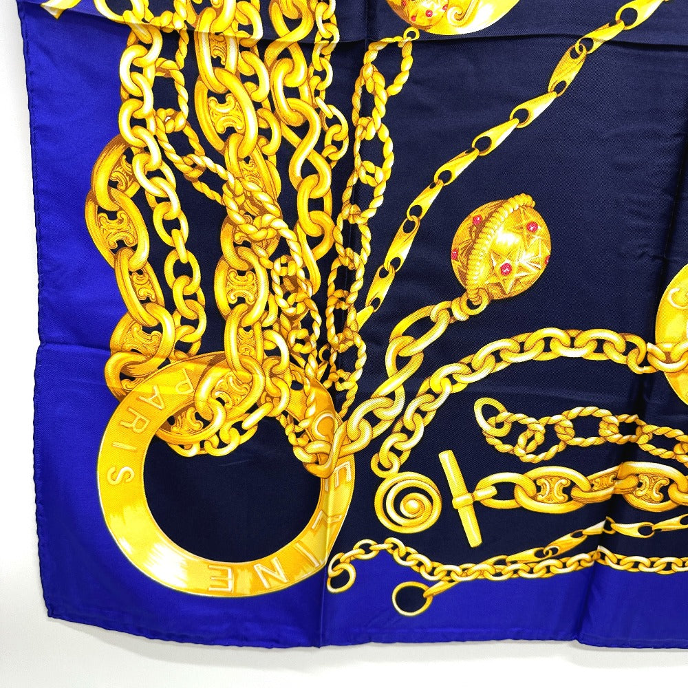 CELINE scarf silk purple Jewelry motif Women Used Authentic