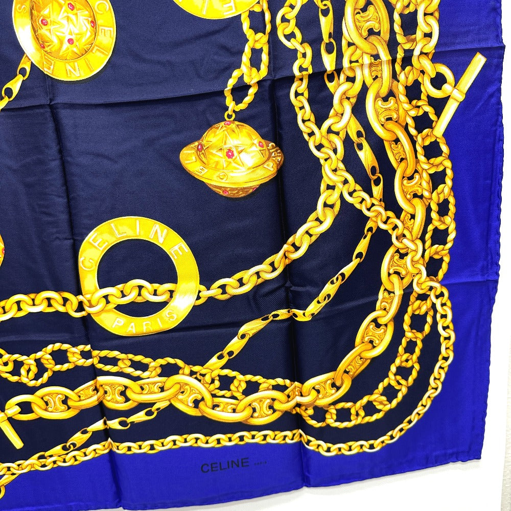 CELINE scarf silk purple Jewelry motif Women Used Authentic