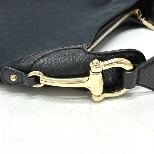 GUCCI Handbag 145826 GG canvas / leather black GG Horsebit Women Used Authentic