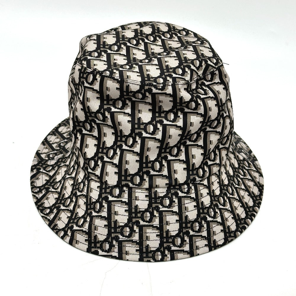 Dior hat Nylon Gray x black Trotter Bucket hat Bob hat Women Size unknown Used Authentic