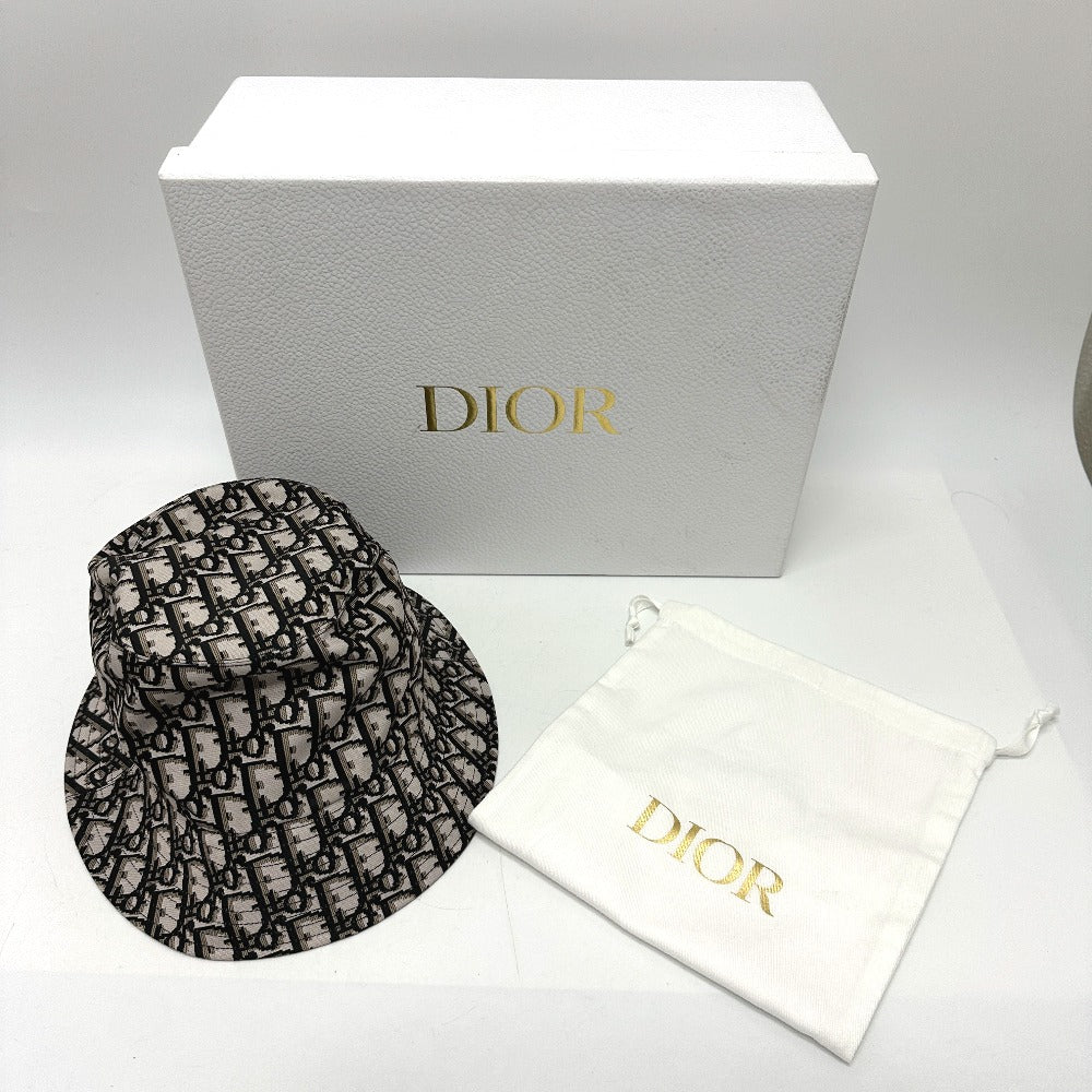 Dior hat Nylon Gray x black Trotter Bucket hat Bob hat Women Size unknown Used Authentic
