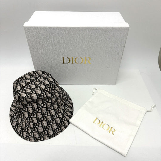 Dior hat Nylon Gray x black Trotter Bucket hat Bob hat Women Size unknown Used Authentic