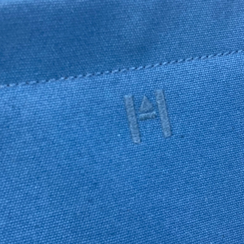 HERMES Clutch bag Canvas / leather Navy Embroidery logo Camille mens Used Authentic