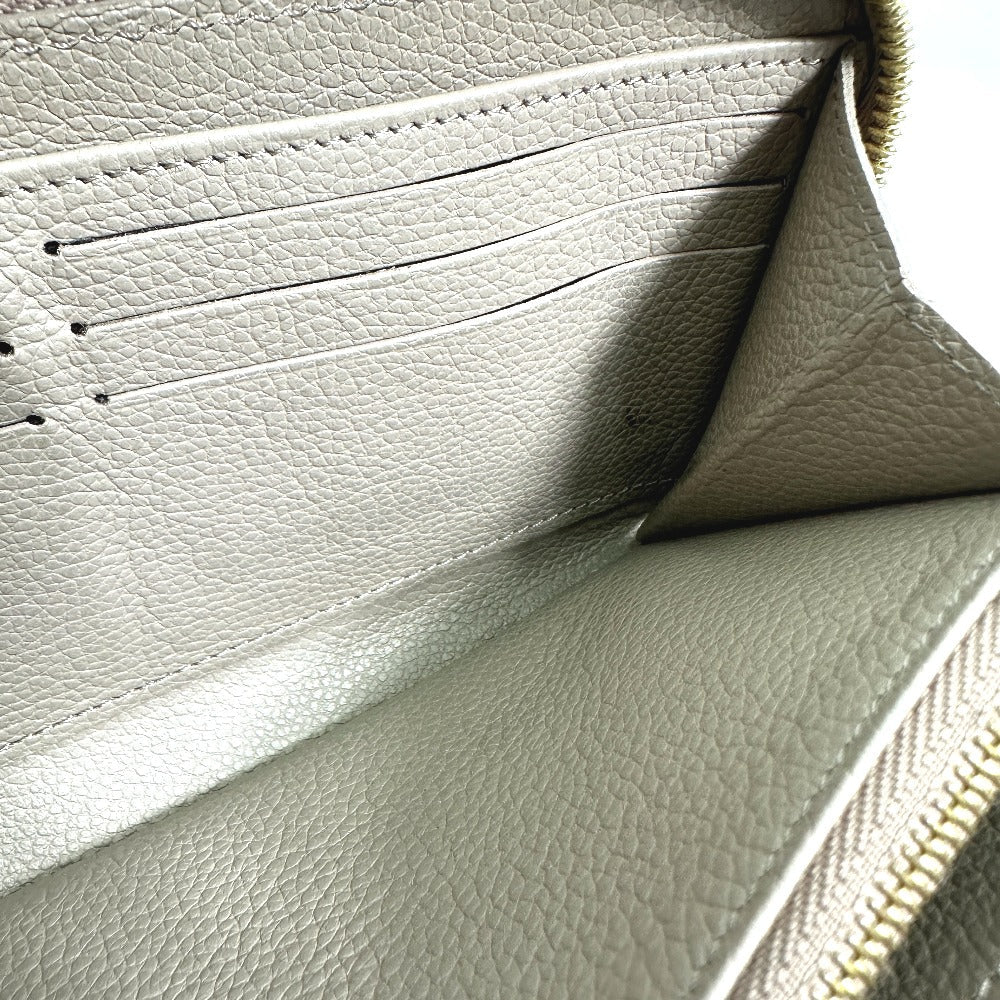 LOUIS VUITTON Long Wallet Purse M69794 Monogram Ann Platt Leather beige Monogram Empreinte Bicolor Zippy wallet Women Used Authentic