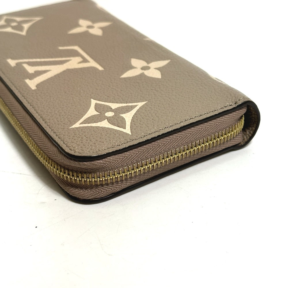 LOUIS VUITTON Long Wallet Purse M69794 Monogram Ann Platt Leather beige Monogram Empreinte Bicolor Zippy wallet Women Used Authentic