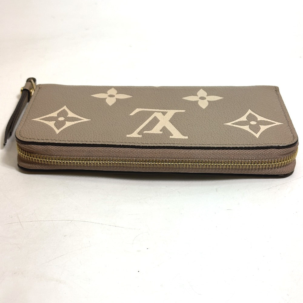 LOUIS VUITTON Long Wallet Purse M69794 Monogram Ann Platt Leather beige Monogram Empreinte Bicolor Zippy wallet Women Used Authentic