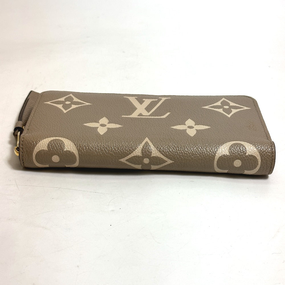 LOUIS VUITTON Long Wallet Purse M69794 Monogram Ann Platt Leather beige Monogram Empreinte Bicolor Zippy wallet Women Used Authentic