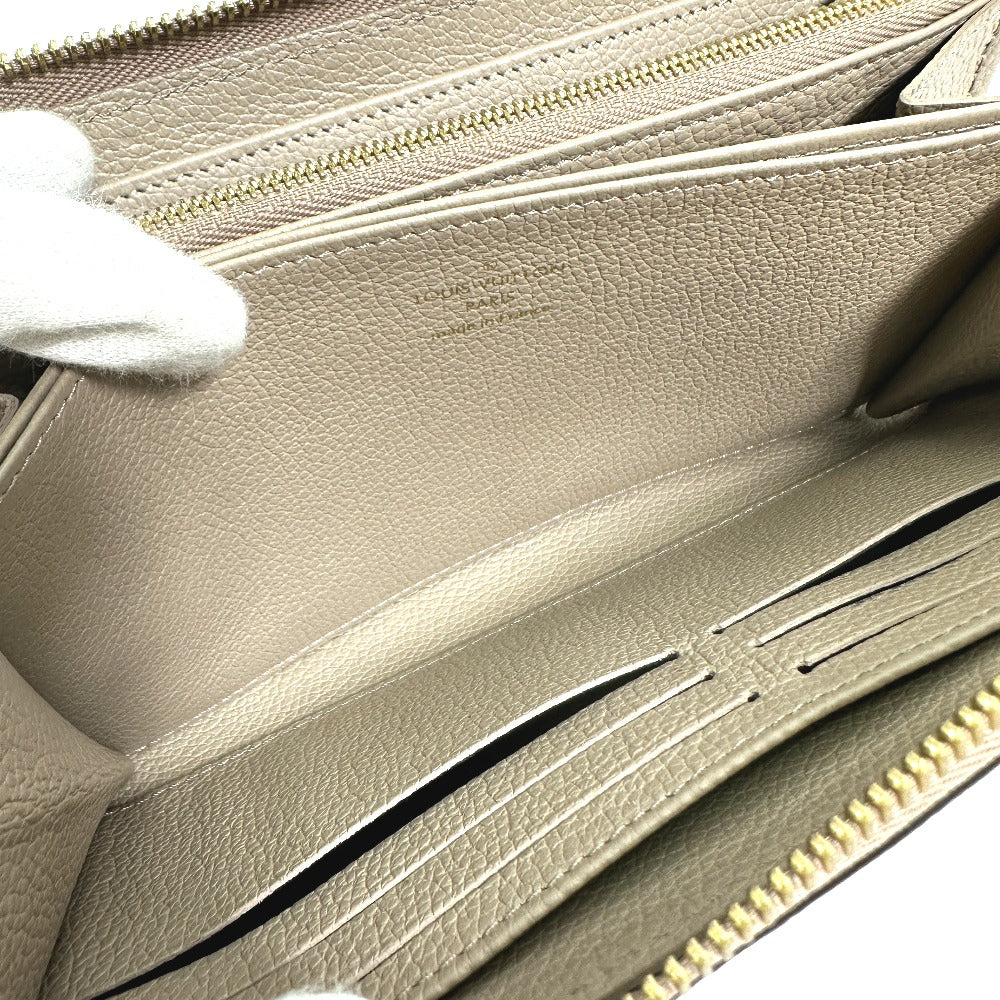 LOUIS VUITTON Long Wallet Purse M69794 Monogram Ann Platt Leather beige Monogram Empreinte Bicolor Zippy wallet Women Used Authentic