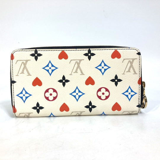 LOUIS VUITTON Long Wallet Purse M57491  Monogram multicolor canvas white heart monogram multicolor Zippy wallet Women Used Authentic