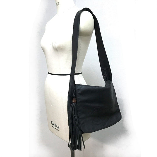 CHANEL Shoulder Bag lambskin black Shoulder CC COCO Mark Women Used Authentic