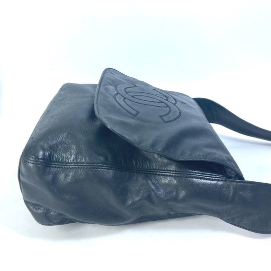 CHANEL Shoulder Bag lambskin black Shoulder CC COCO Mark Women Used Authentic