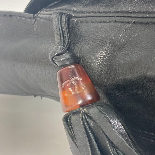 CHANEL Shoulder Bag lambskin black Shoulder CC COCO Mark Women Used Authentic