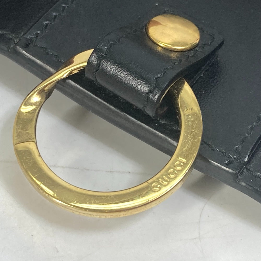 GUCCI Key case Key holder  547588 leather black logo six hooks key Women Used Authentic
