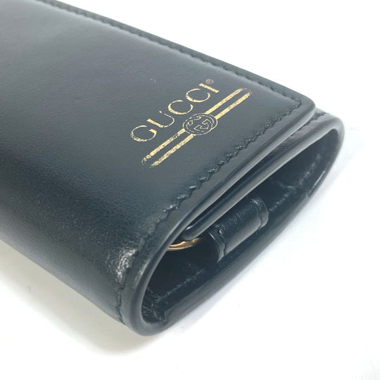 GUCCI Key case Key holder  547588 leather black logo six hooks key Women Used Authentic