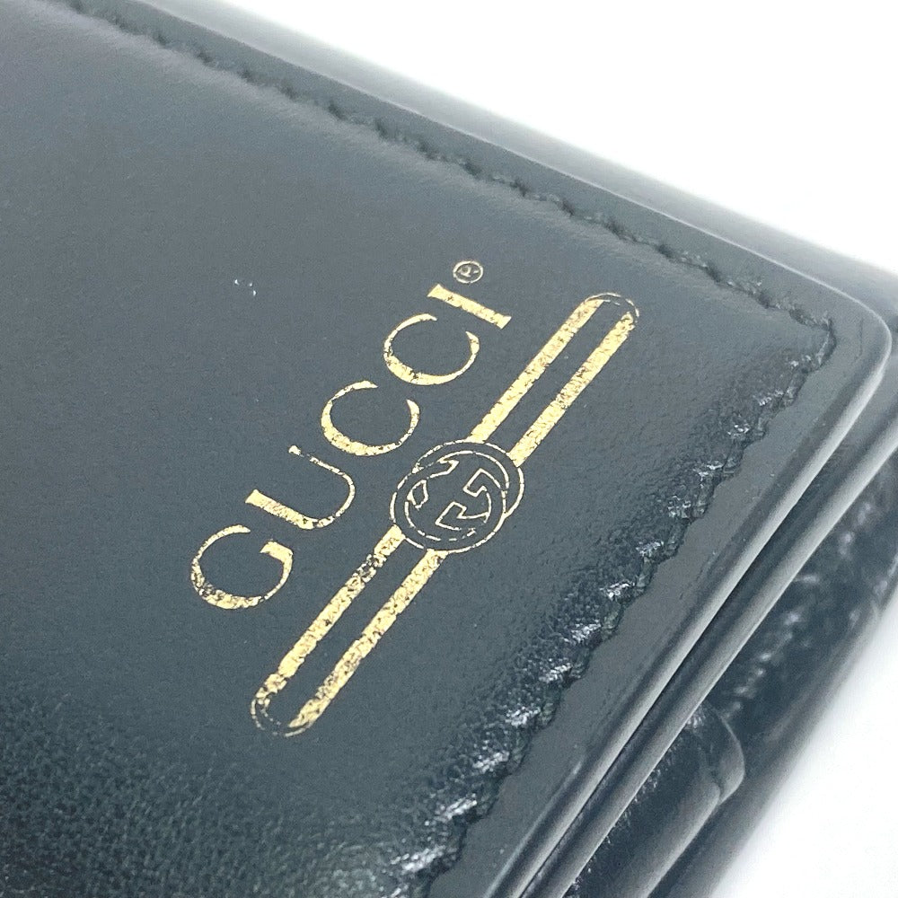 GUCCI Key case Key holder  547588 leather black logo six hooks key Women Used Authentic