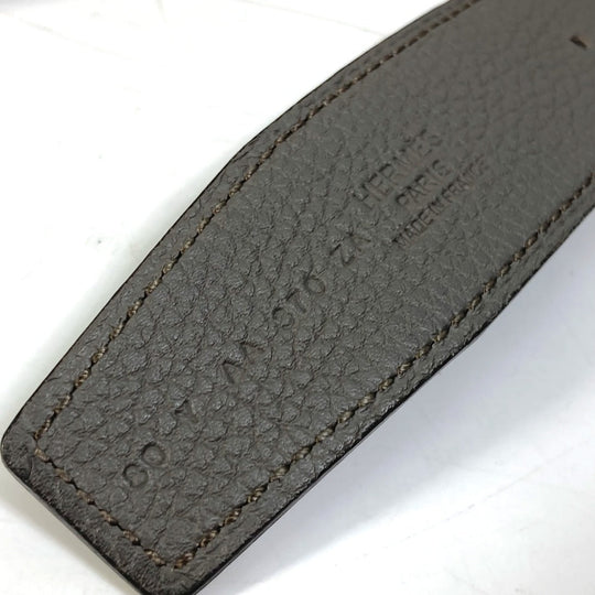 HERMES belt Togo gray H belt Ash okare Women 80 Used Authentic