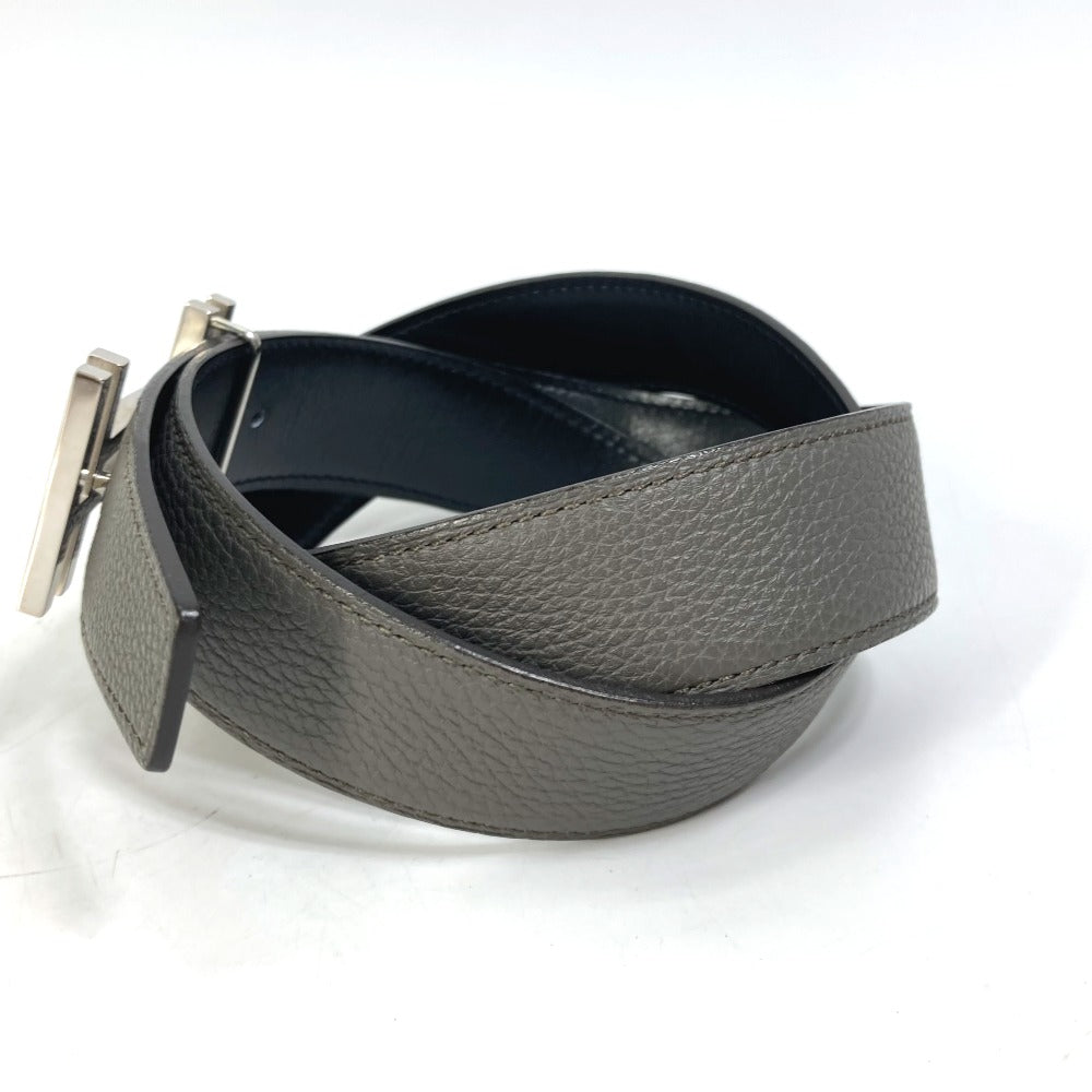 HERMES belt Togo gray H belt Ash okare Women 80 Used Authentic