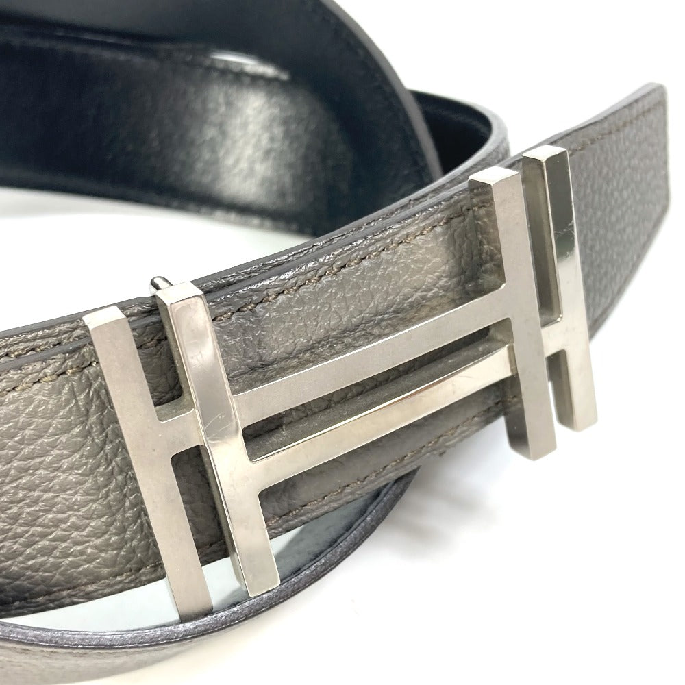HERMES belt Togo gray H belt Ash okare Women 80 Used Authentic