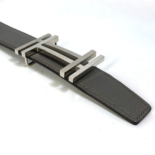 HERMES belt Togo gray H belt Ash okare Women 80 Used Authentic