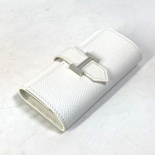 HERMES Key case Key holder  Epsom white HMetal Bean unisex(Unisex) Used Authentic