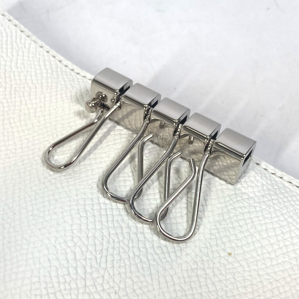 HERMES Key case Key holder  Epsom white HMetal Bean unisex(Unisex) Used Authentic