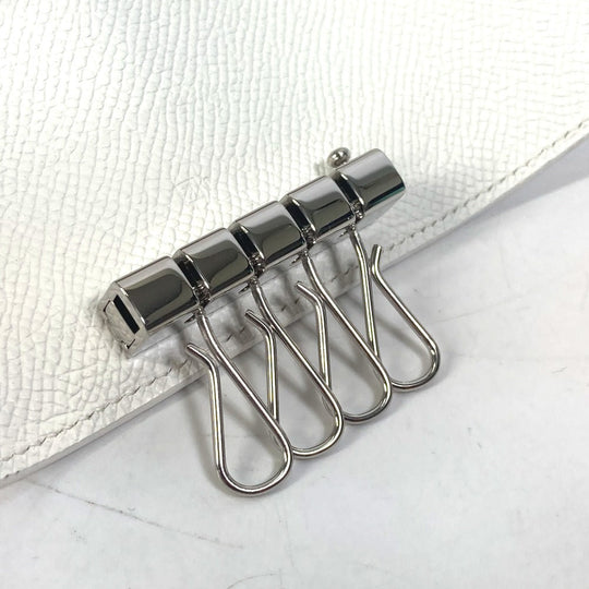 HERMES Key case Key holder  Epsom white HMetal Bean unisex(Unisex) Used Authentic