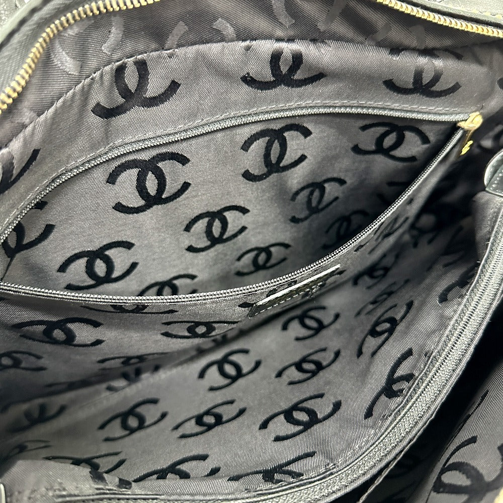CHANEL Handbag Calfskin black CC COCO Mark Wild stitch Women Used Authentic