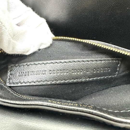 BALENCIAGA Shoulder Bag 580161 Nylon / leather black logo SHIFT BAG M Women Used Authentic