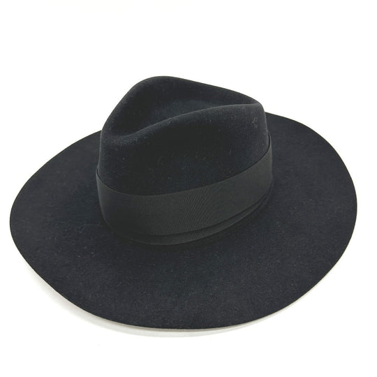 HERMES hat Felt wool black hat hat minicoo heart Women 58 Used Authentic