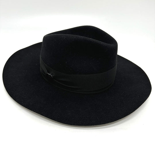 HERMES hat Felt wool black hat hat minicoo heart Women 58 Used Authentic