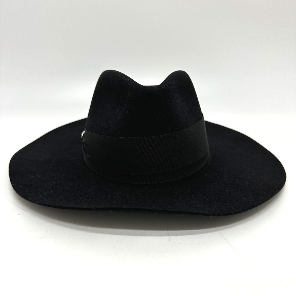 HERMES hat Felt wool black hat hat minicoo heart Women 58 Used Authentic